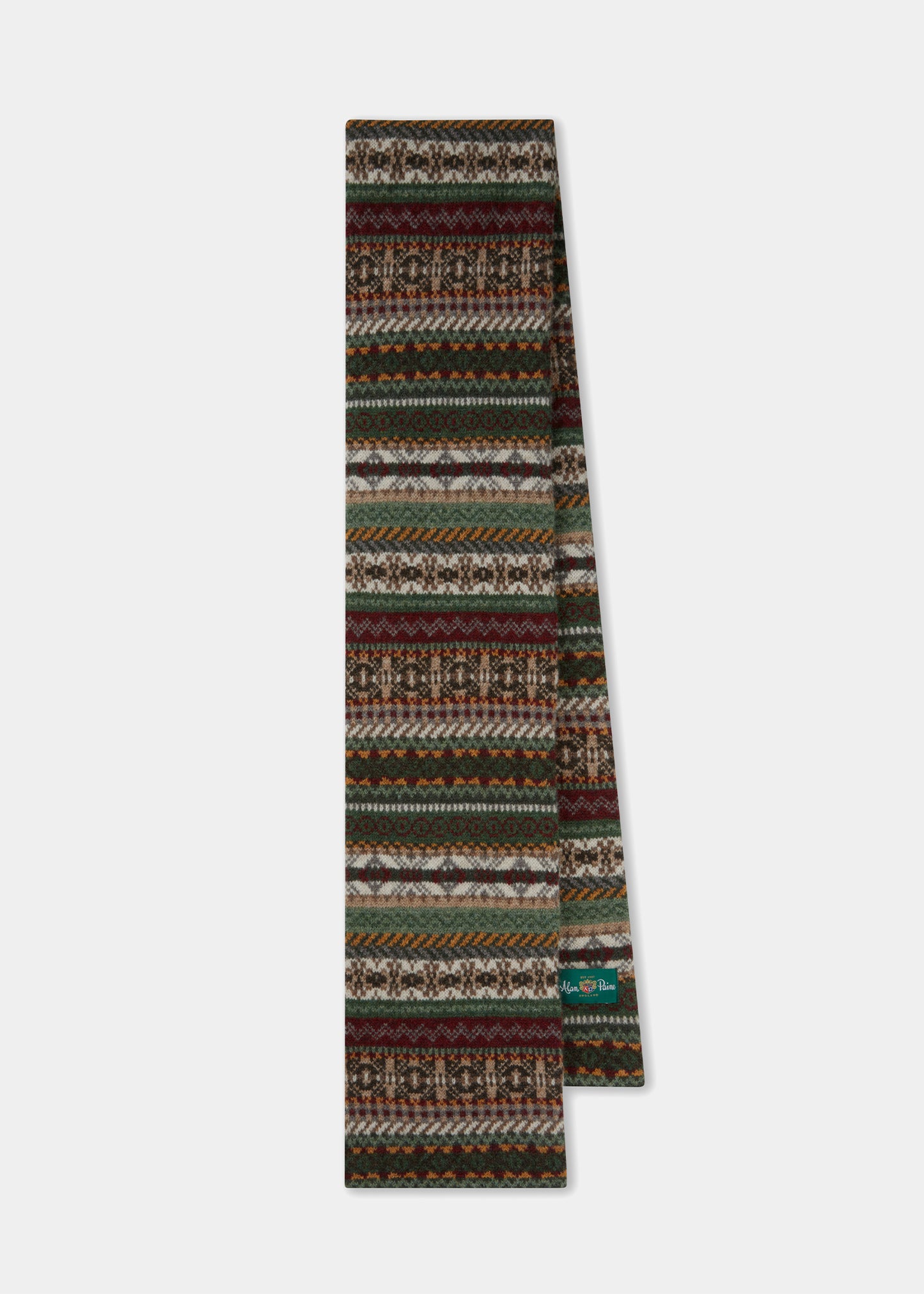 Sciarpa da uomo in lana Tideswell color alga marina.