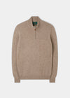Sutherland Lambswool 1/4 Zip Jumper in Cobble
