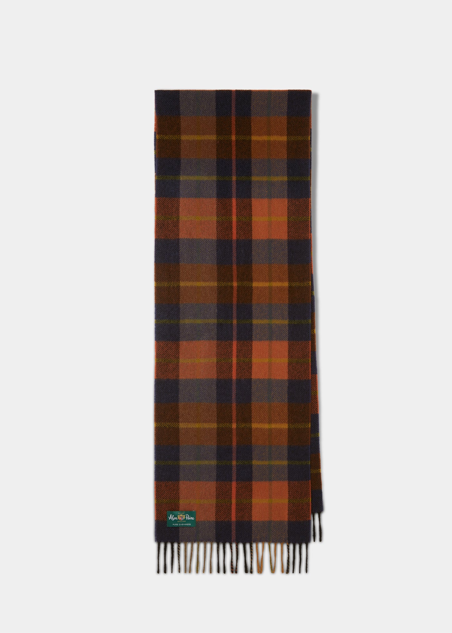 Mandally Cashmere Plaid Scarf In Pumpkin