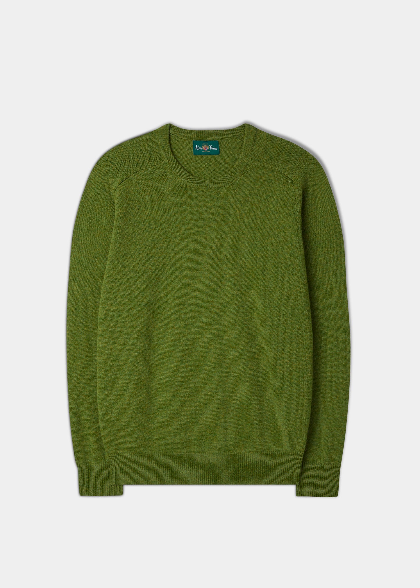 Men's Lambswool Crew Neck Jumper in Moss