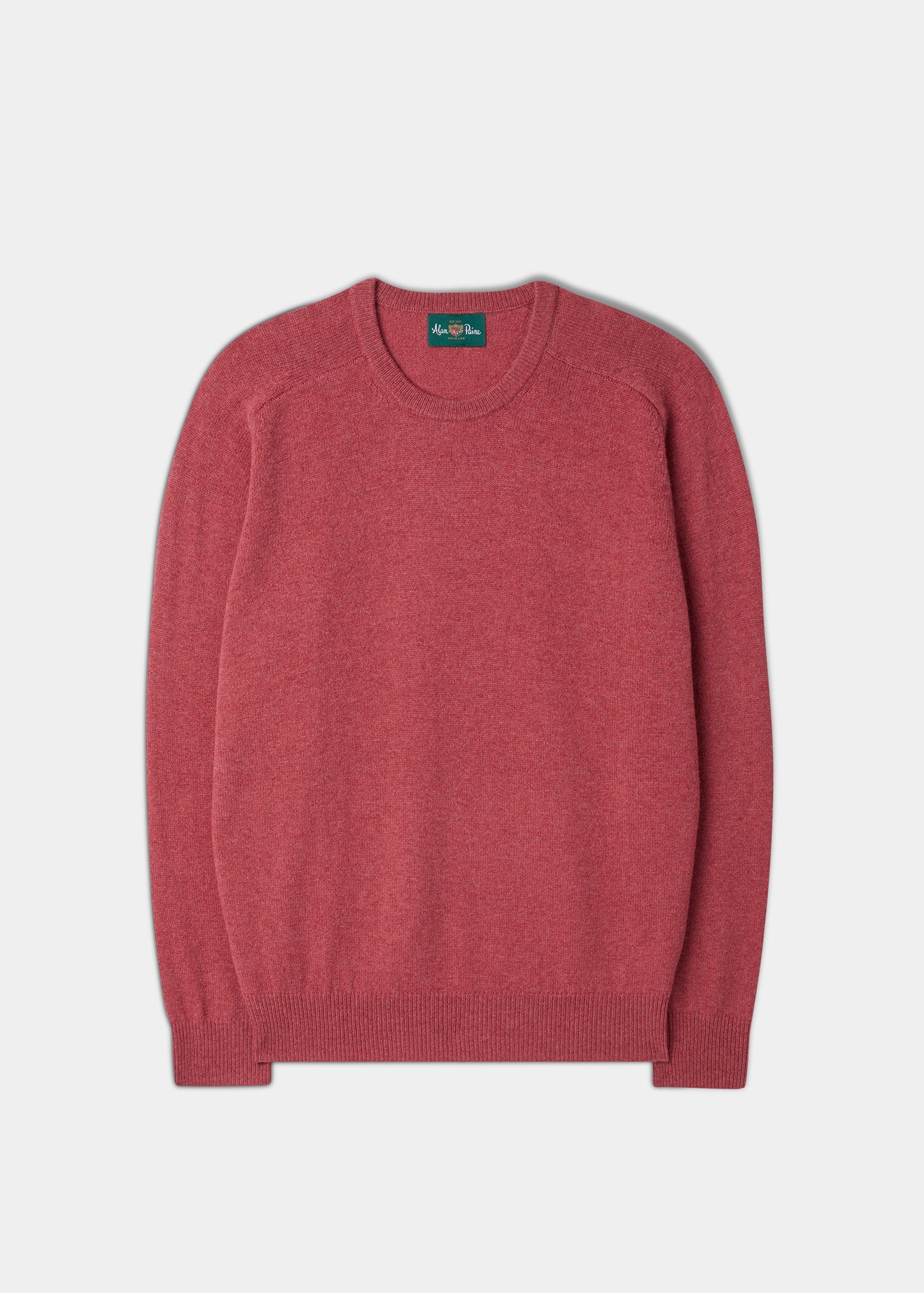 Men's Lambswool Crew Neck Jumper in Rouge