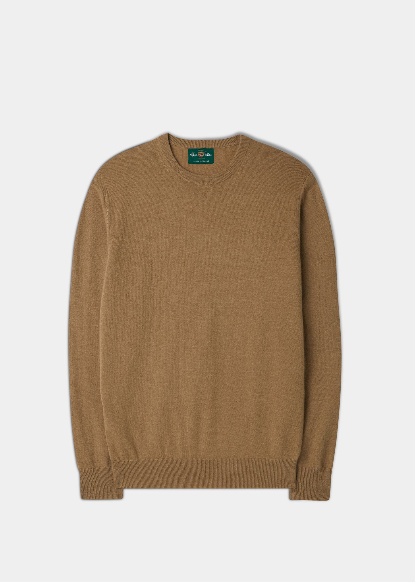 Men's Geelong Lambswool Crew Neck Jumper In Camel