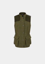 Rutland Ladies Tweed Gilet In Hemp