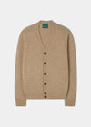 Men's Shetland Wool Cardigan in Pale Oak