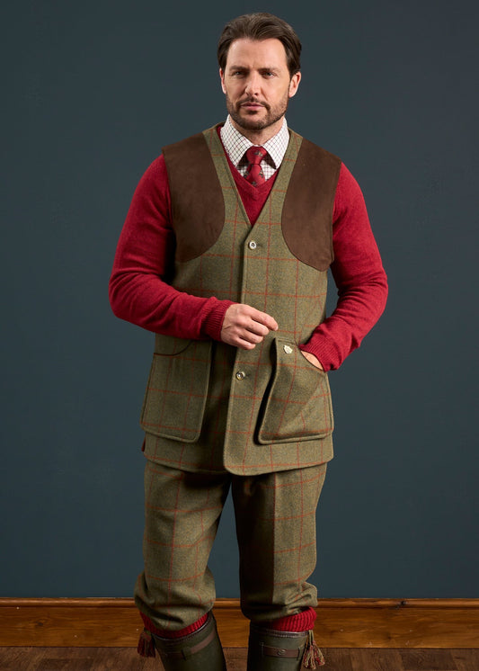 Combrook Men's Tweed Shooting Waistcoat in Reed