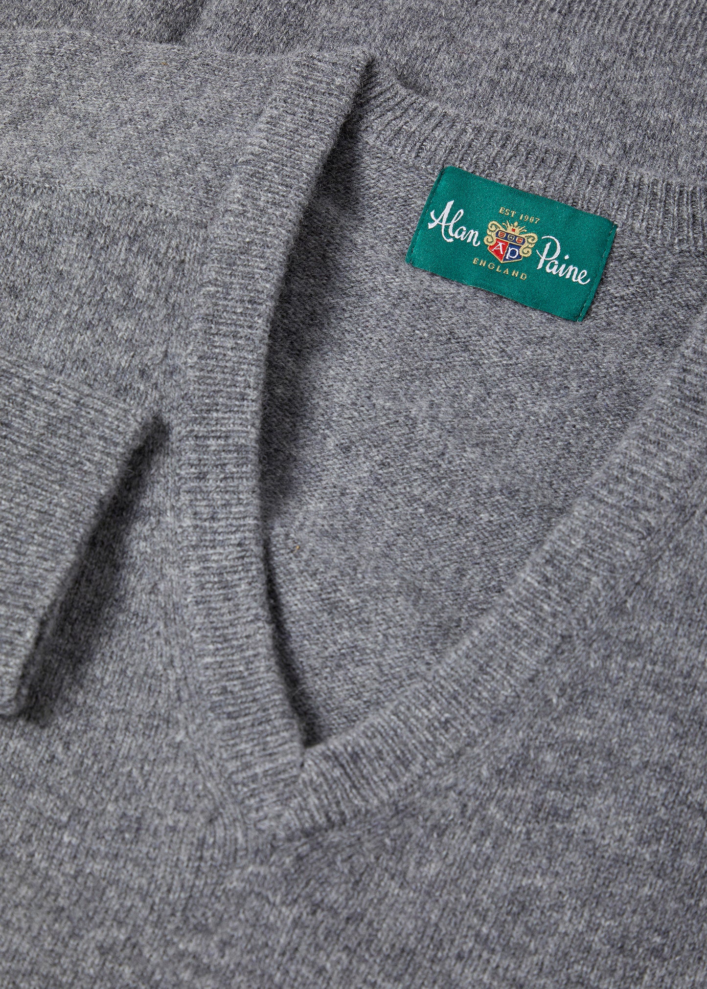 Maglione Hampshire in lana d'agnello in misto grigio - Vestibilità classica