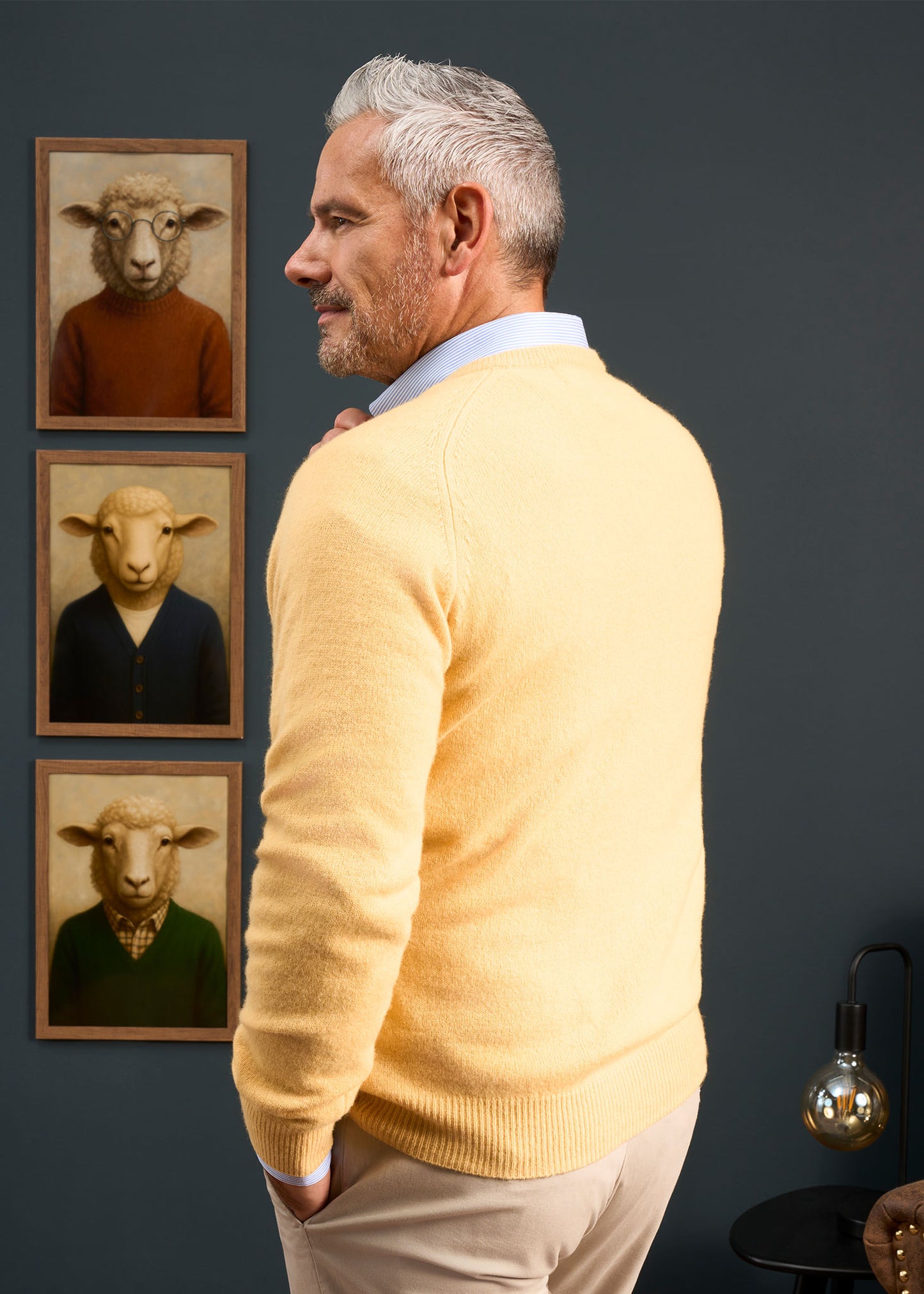 Hampshire Lambswool Jumper in Canary