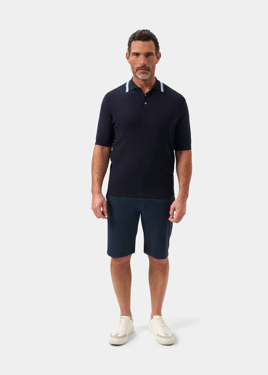 Men's Cotton Cashmere Polo Shirt in Navy