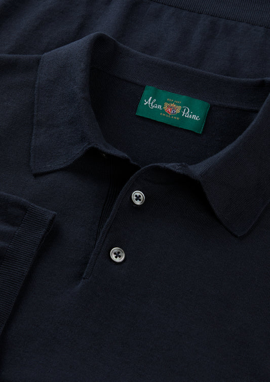 Men's Cotton Polo Shirt in Navy