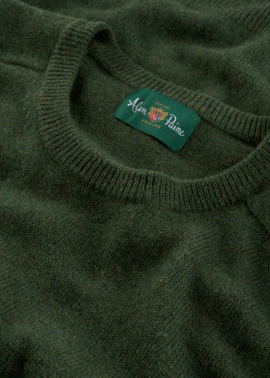 Men's Lambswool Crew Neck Jumper in Rosemary