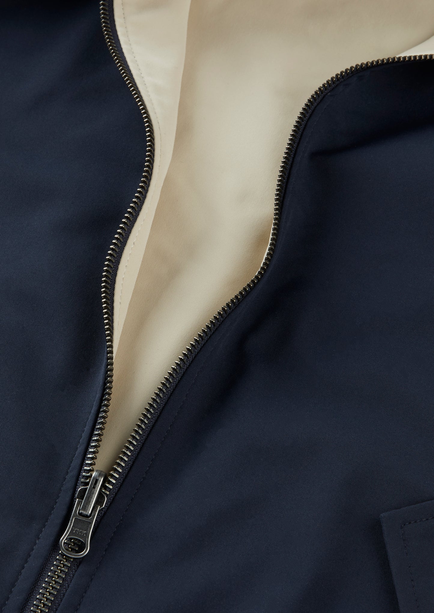 Men's Polyester Reversible Bomber Jacket in Beige & Navy