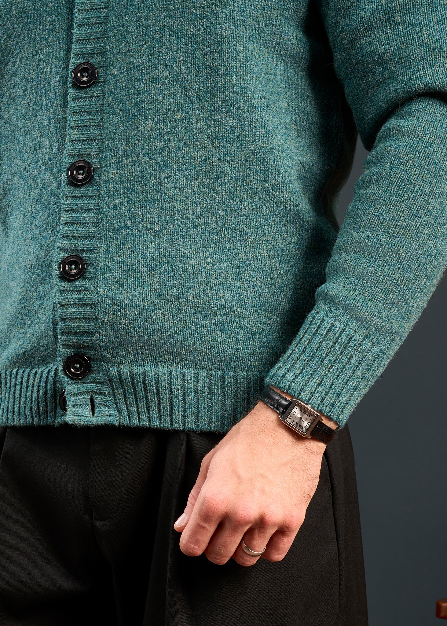 Mens-Shetland-Cardigan-Green