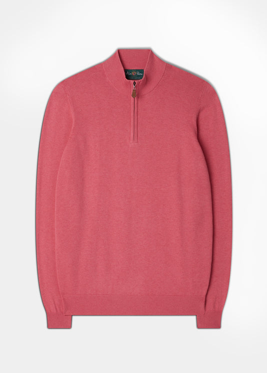 Men's Cotton Cashmere 1/4 Zip Jumper In Swizzle.
