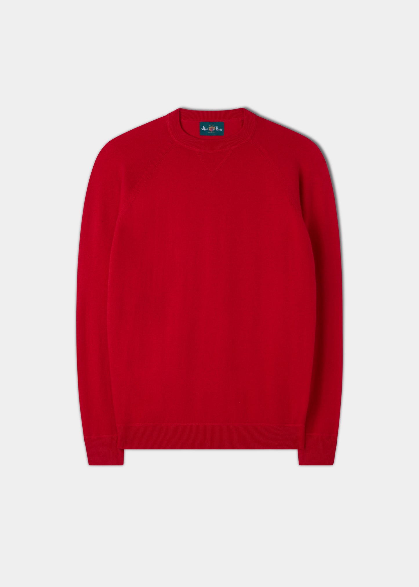 Felpa girocollo in cotone merino Saddington di colore rosso