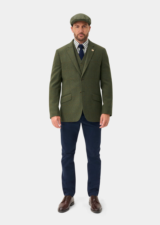 Combrook Men's Tweed Water Repellent Sports Blazer in Mariner - Regular Fit