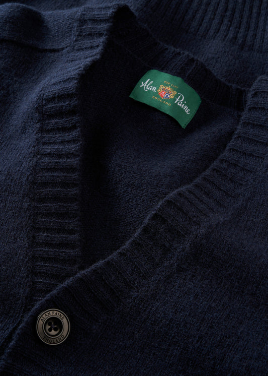 Kinloch Supersoft Shetland Wool V-Neck Cardigan In Concord