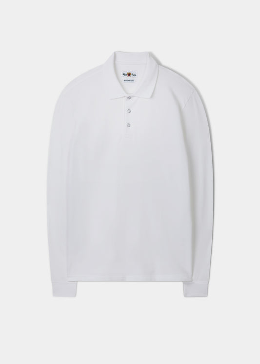 Polo a maniche lunghe Reed in bianco