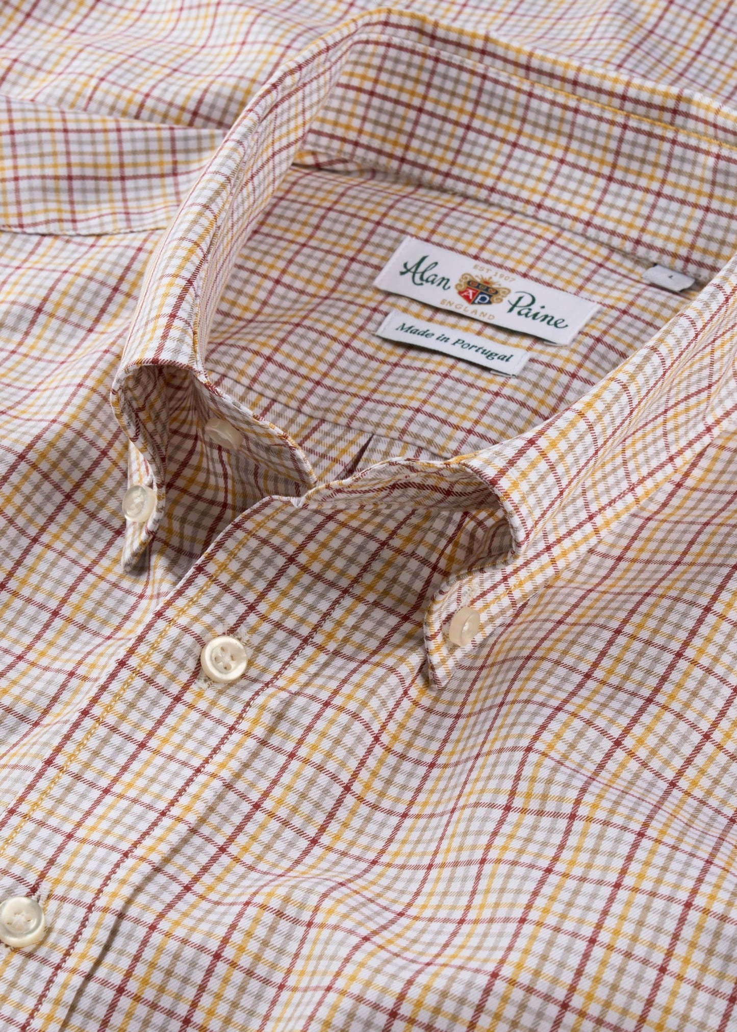 Mirfield Red and Yellow Check Cotton Shirt - Classic Fit