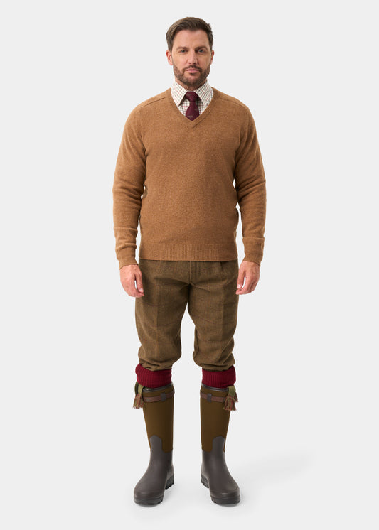 Rutland Men's Tweed Water Repellent Shooting Breeks in Birch - Regular Fit