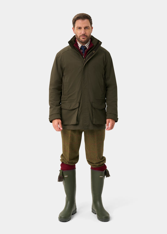Willsden Men's Waterproof Coat In Olive - Regular Fit
