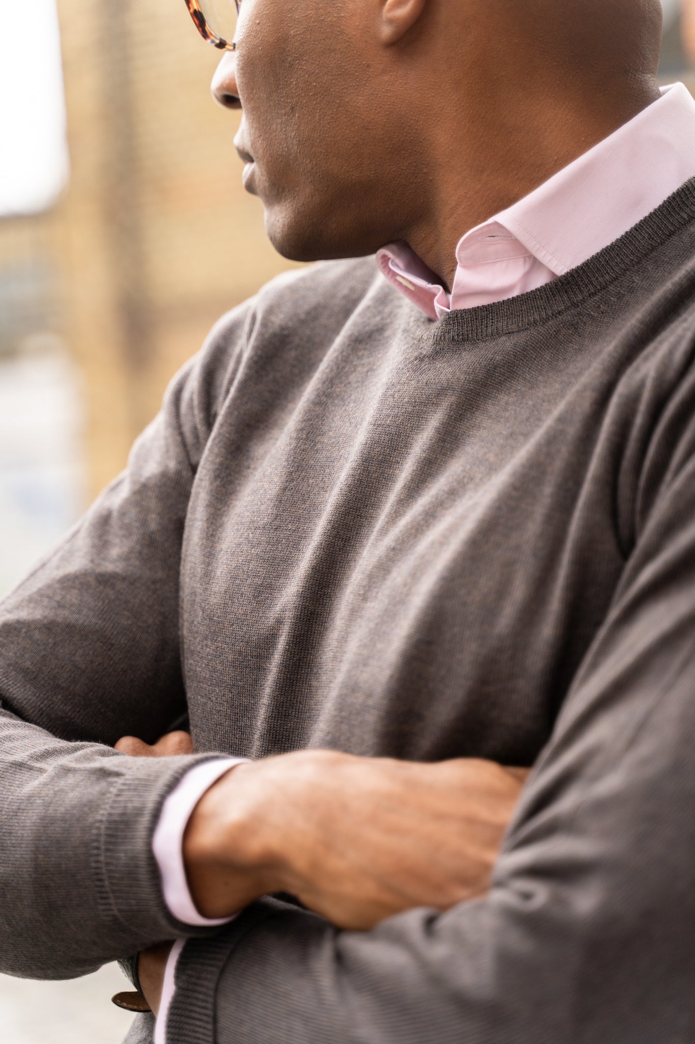 Maglione in lana merino da uomo Radstone in marrone scuro - vestibilità regolare