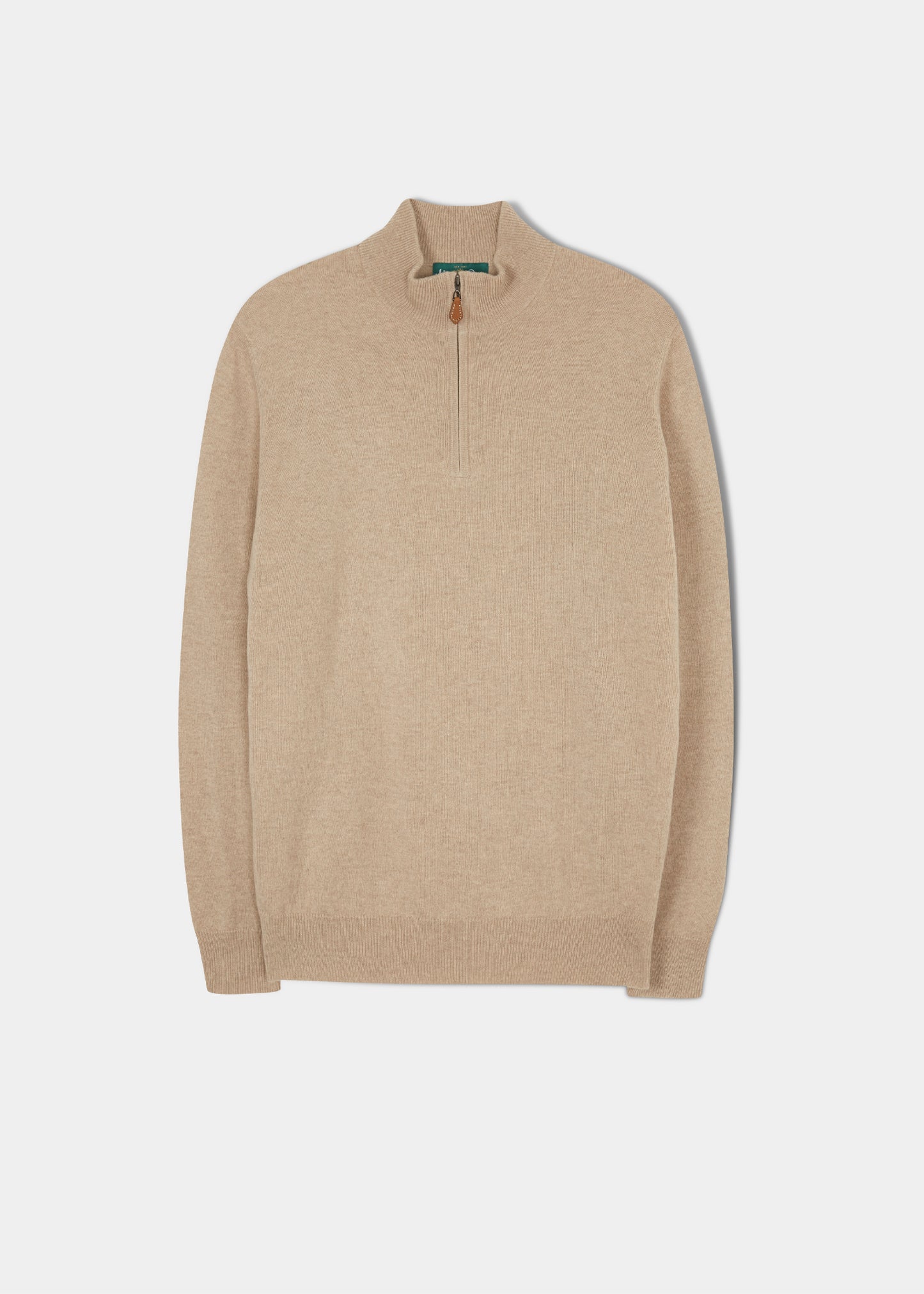 Maglione Hanbury Cashmere con zip e collo a lupetto in lino - Vestibilità regolare