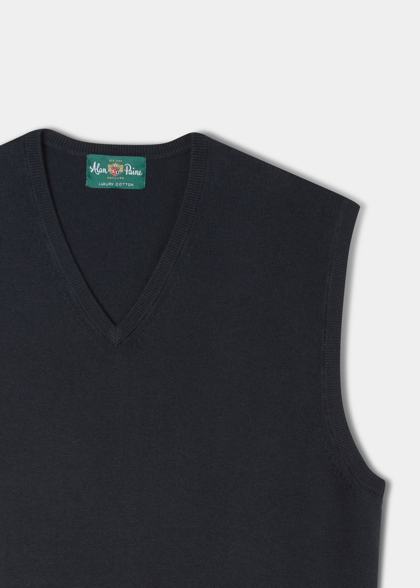 Slipover Ellerby in cotone e cashmere in blu scuro