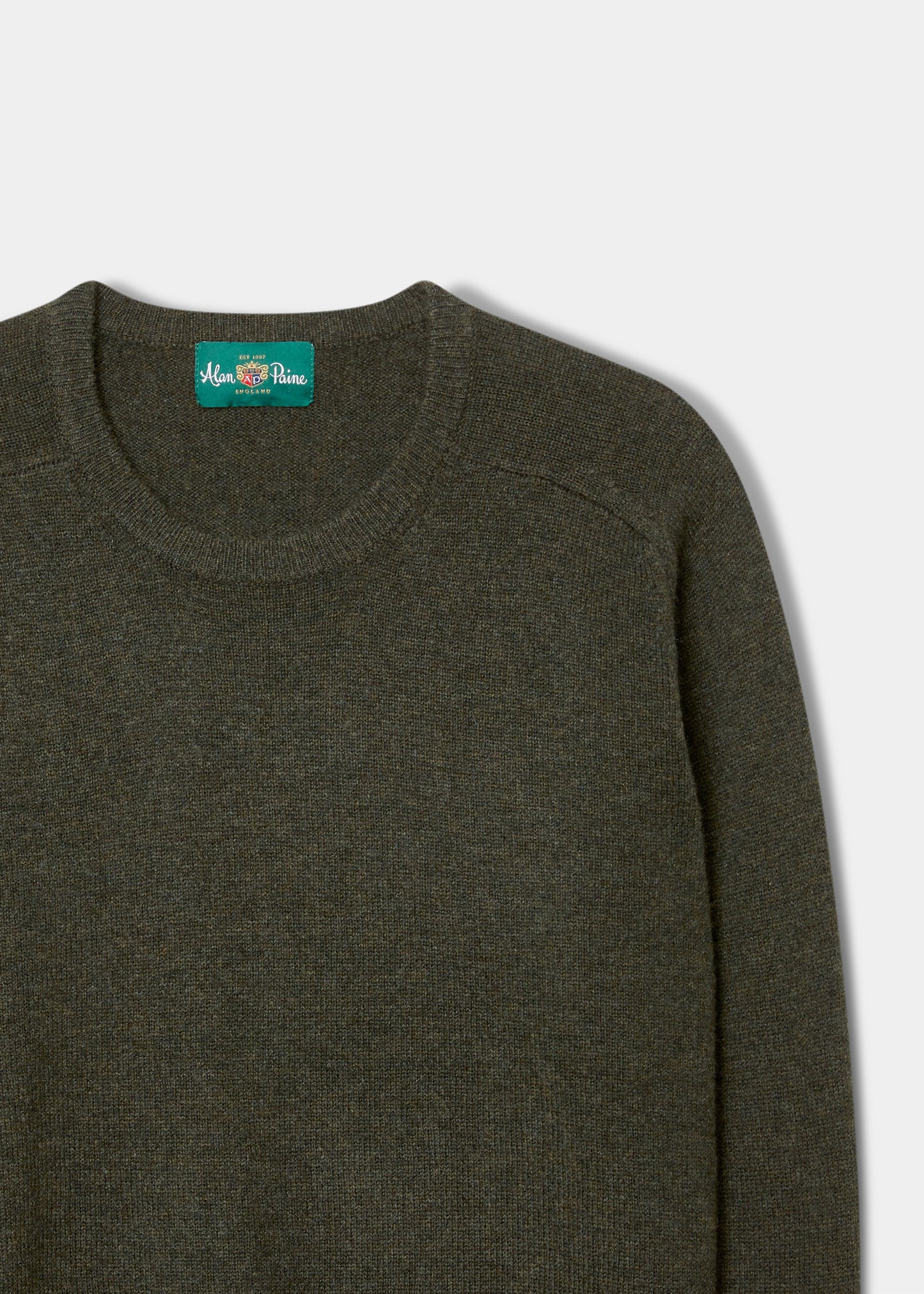 Maglione da uomo in lana d'agnello Dorset in alghe marine - Vestibilità classica