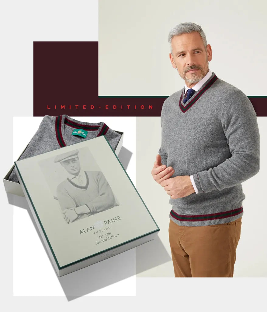 Maglione commemorativo in lana d'agnello in edizione limitata in misto grigio