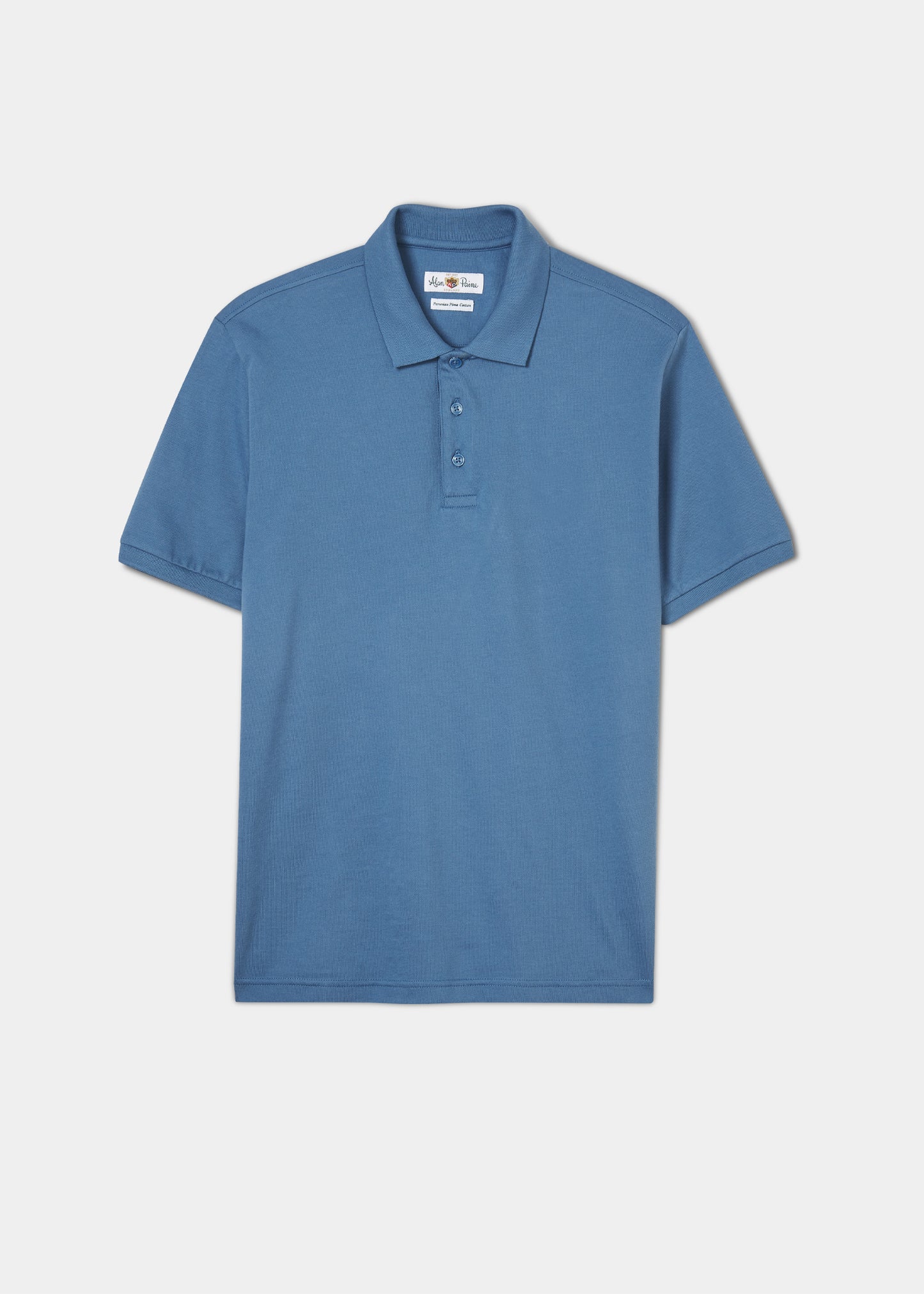 Men's Fritton Pique Polo In Mid Blue Without Emblem