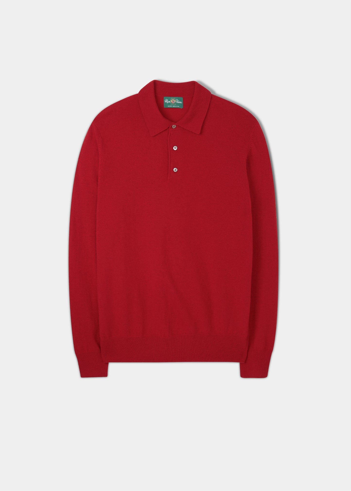 Polo da uomo a maniche lunghe in lana d'agnello Geelong in stile azteco - vestibilità regolare