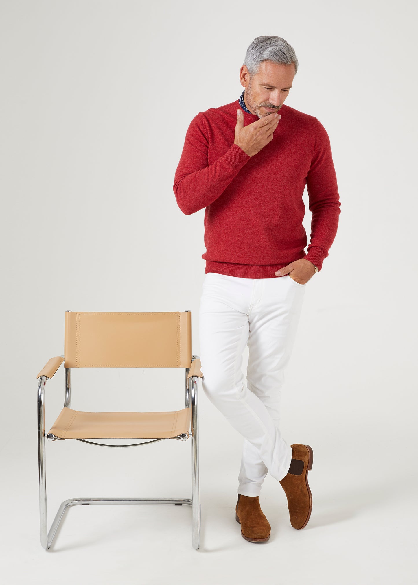 Maglione in lana Brisbane Geelong in papavero melange - Vestibilità regolare