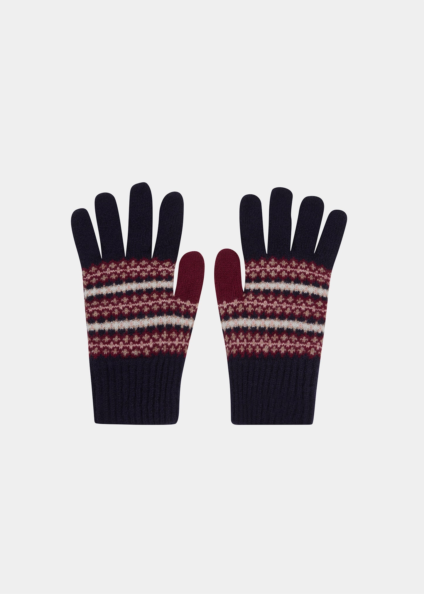 Guanti da donna Imogen in lana lavorata a maglia, colore navy.
