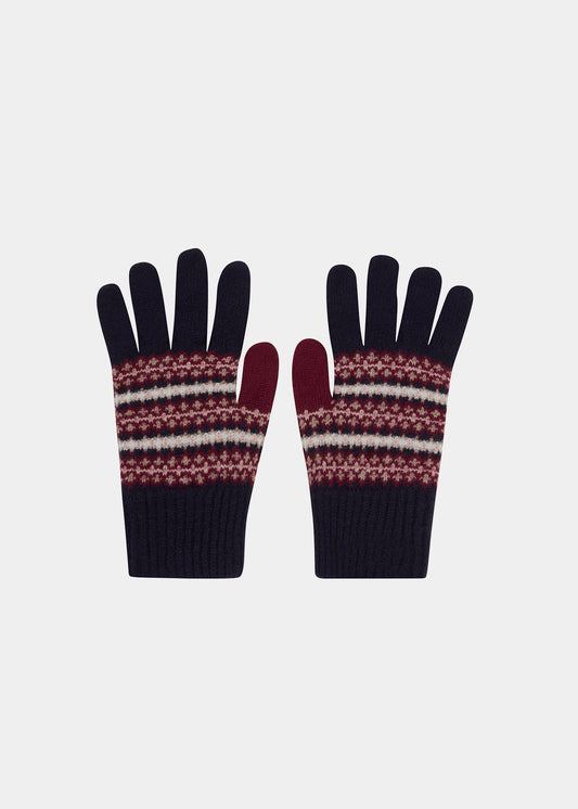 Guanti da donna Imogen in lana lavorata a maglia, colore navy.
