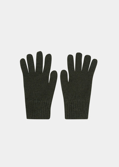 Tideswell Men's Knitted Wool Gloves In Seaweed.
