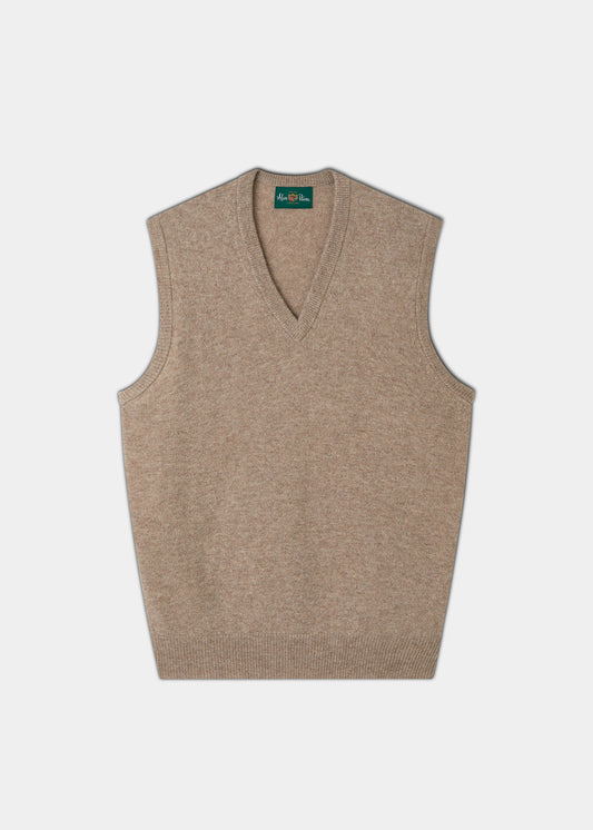 Norfolk Men's Lambswool Slipover in Cobble