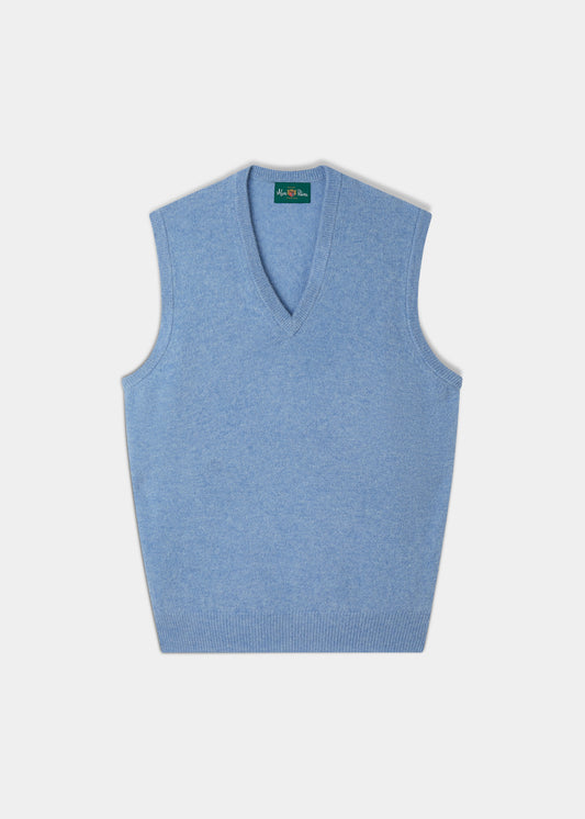 Norfolk Men's Lambswool Slipover in Glacier