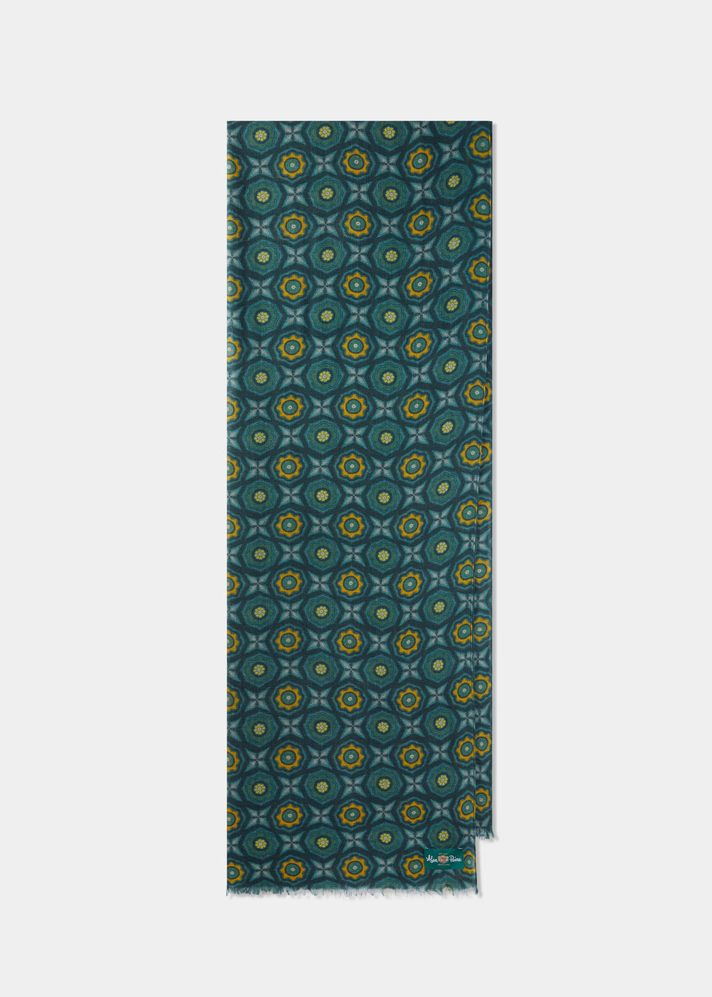 Rockfield Flower and Star Scarf In Hunter