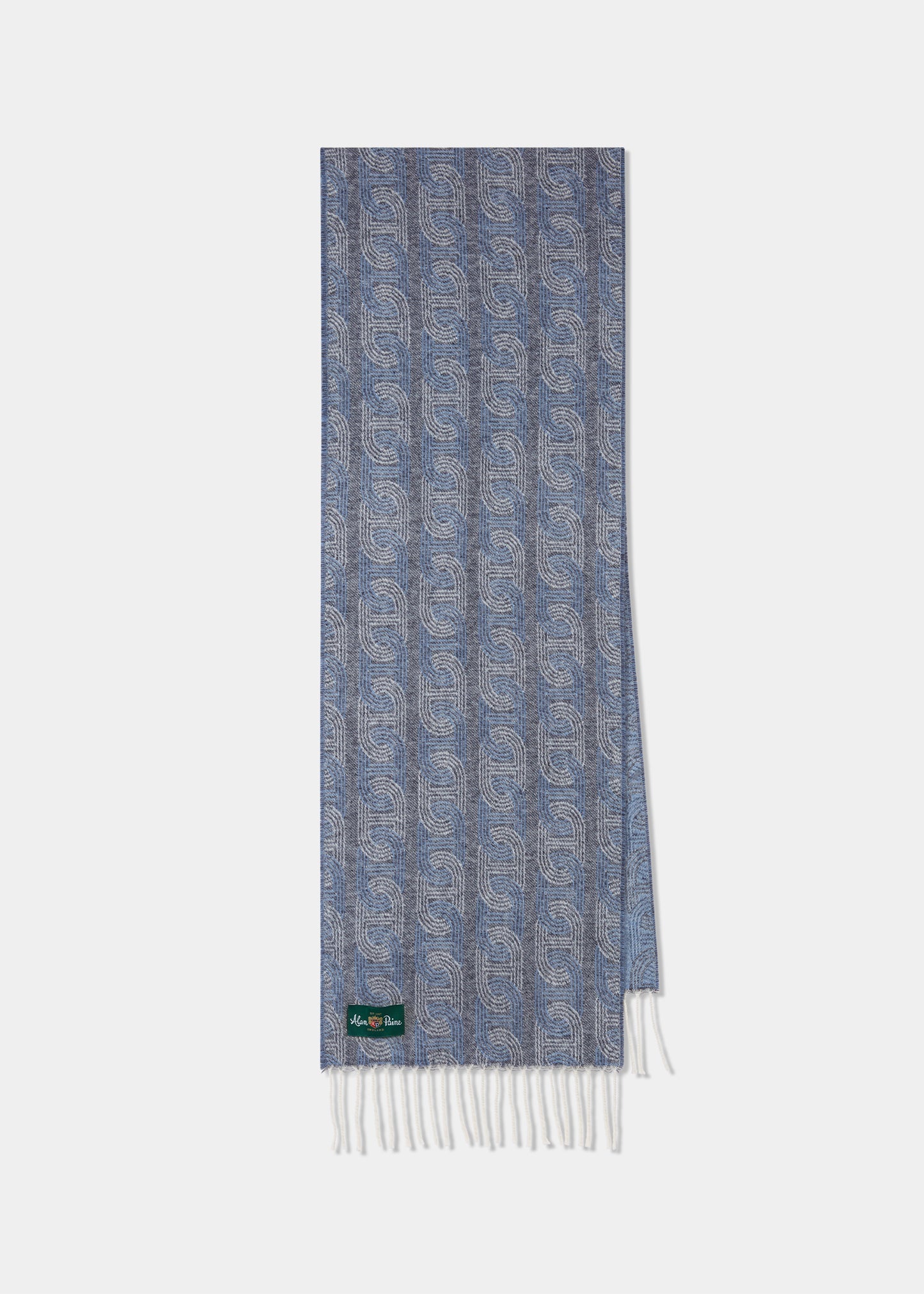 Sciarpa in cashmere con motivo Wolvey color ghiacciaio