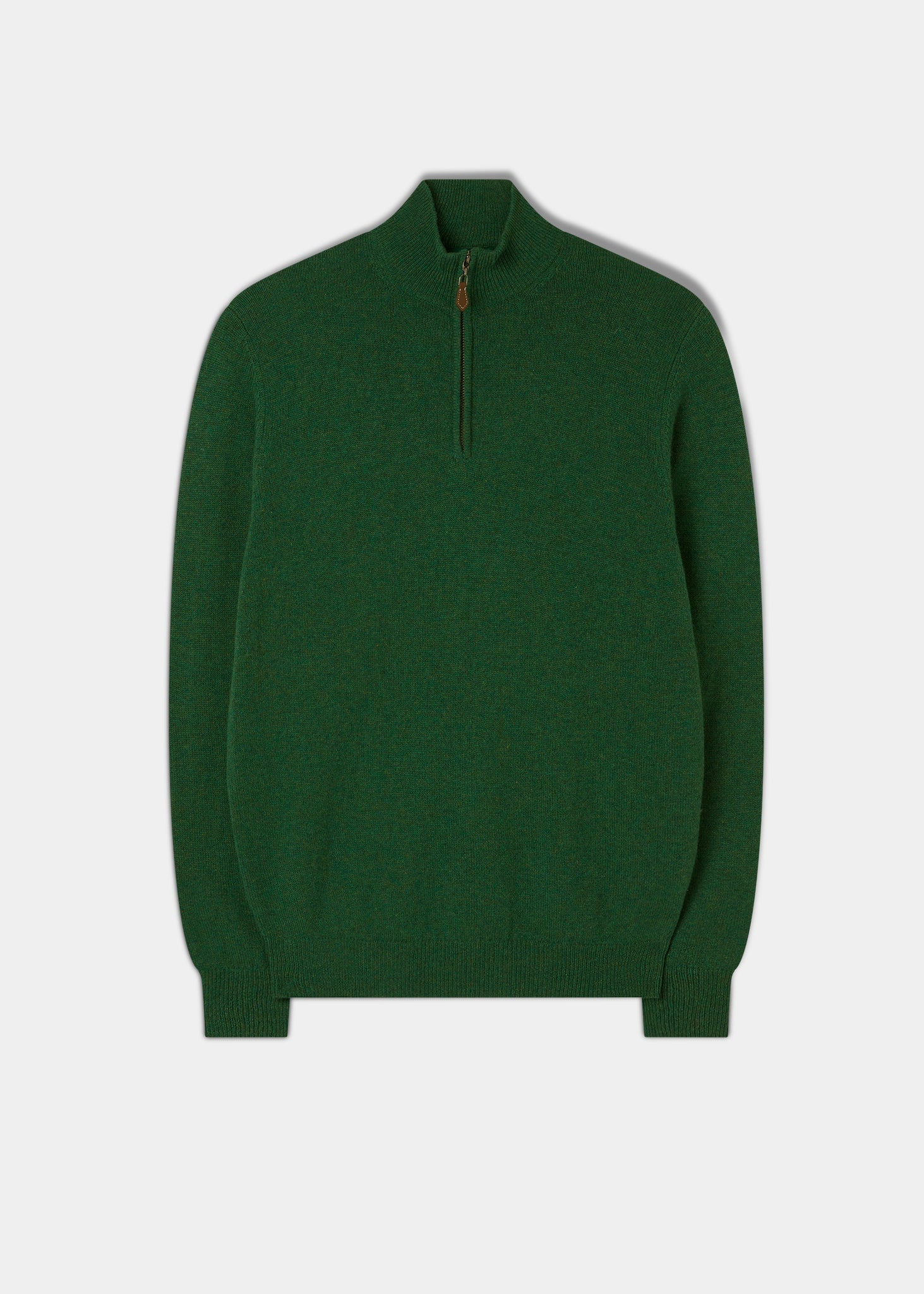 Men's Lambswool 1/4 Zip Jumper in Forest