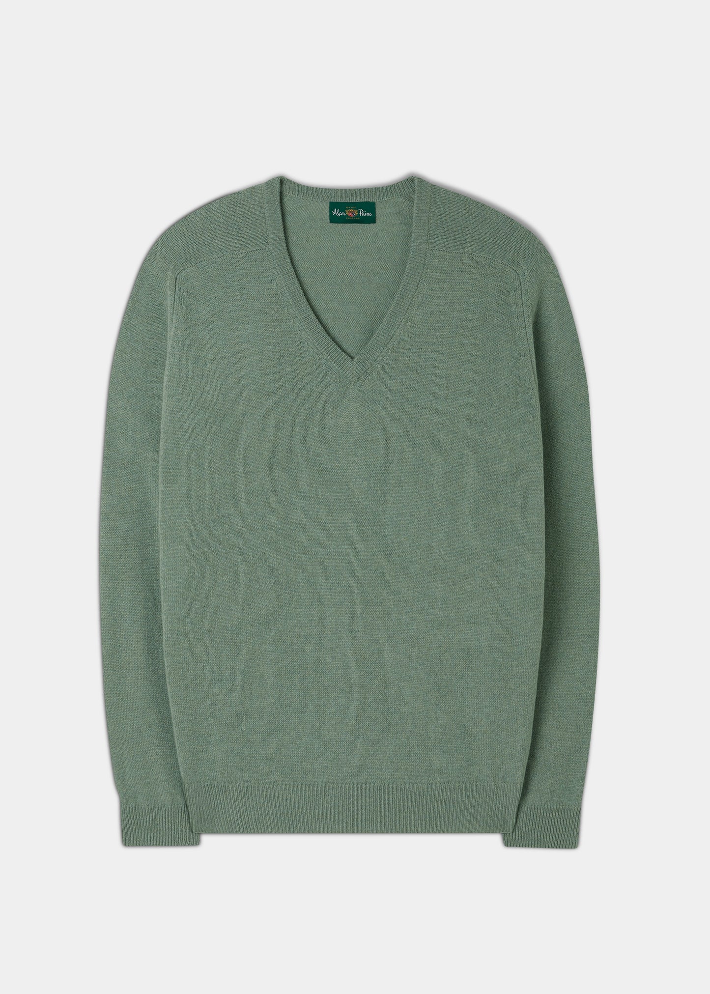 Maglione da uomo in lambswool con scollo a V modello menta verde - Vestibilità Classica
