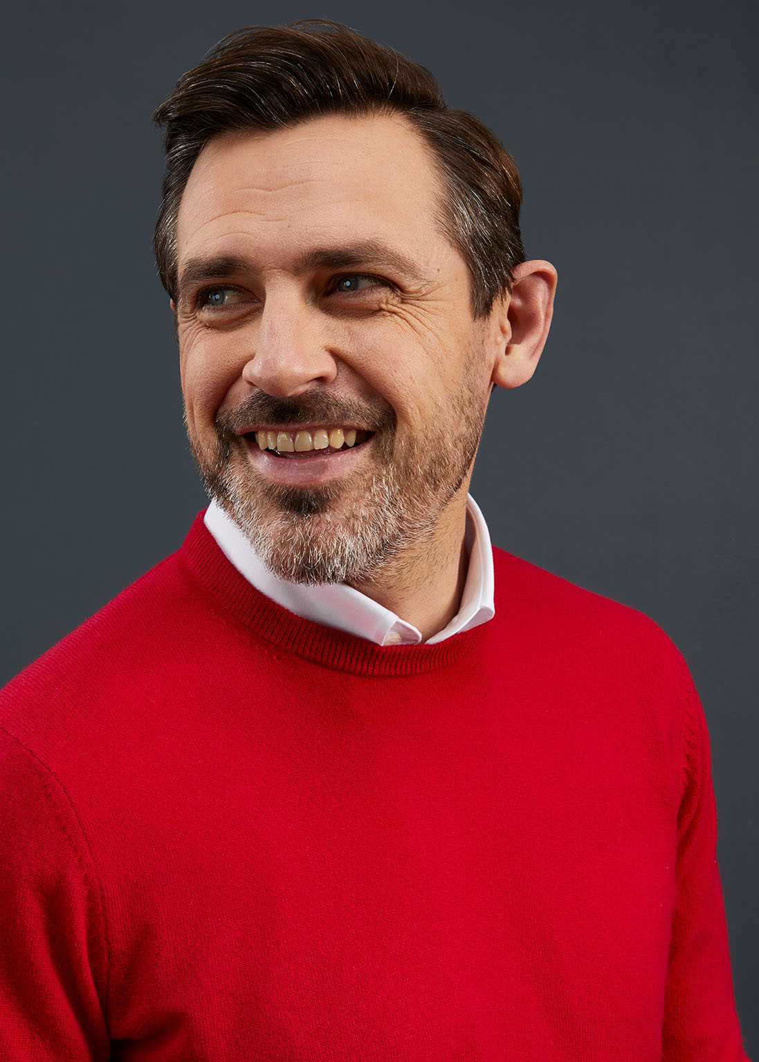 Men's Geelong Lambswool Crew Neck Jumper In Raspberry