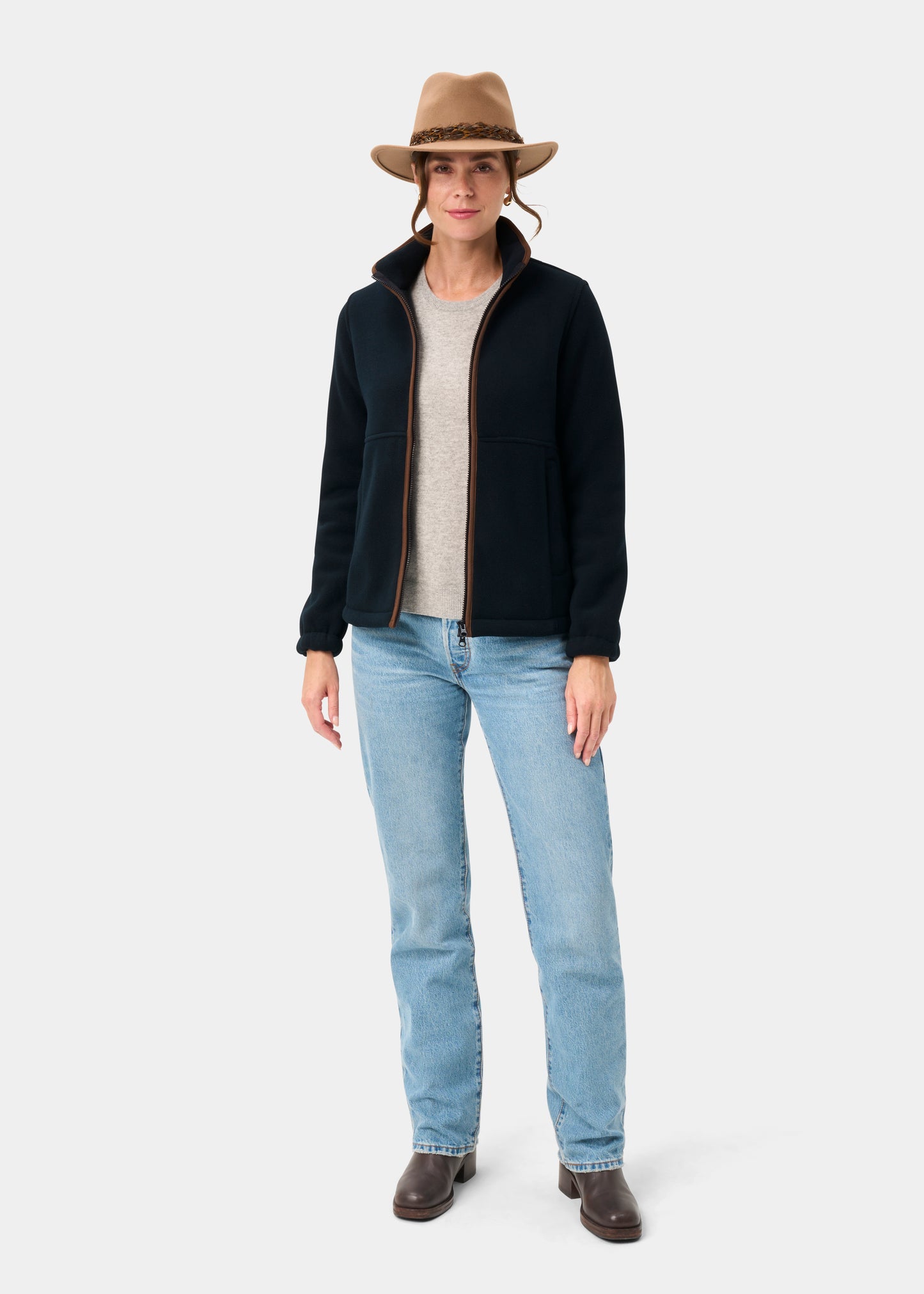 Aylsham Ladies Fleece Jacket In Dark Navy - Regular Fit