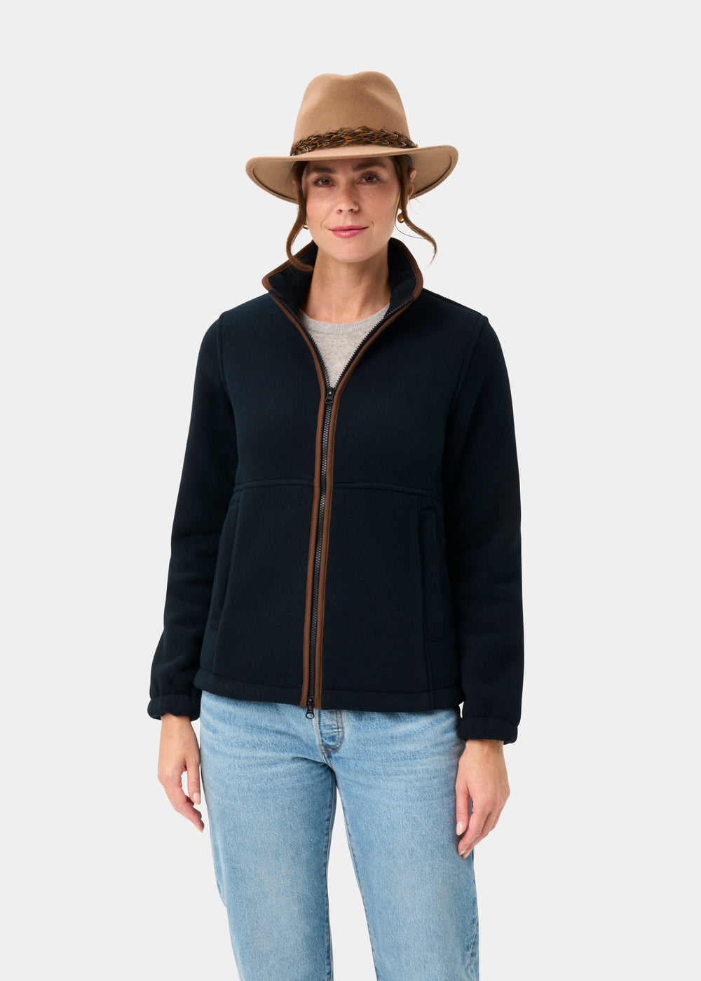 Aylsham Ladies Fleece Jacket In Dark Navy - Regular Fit