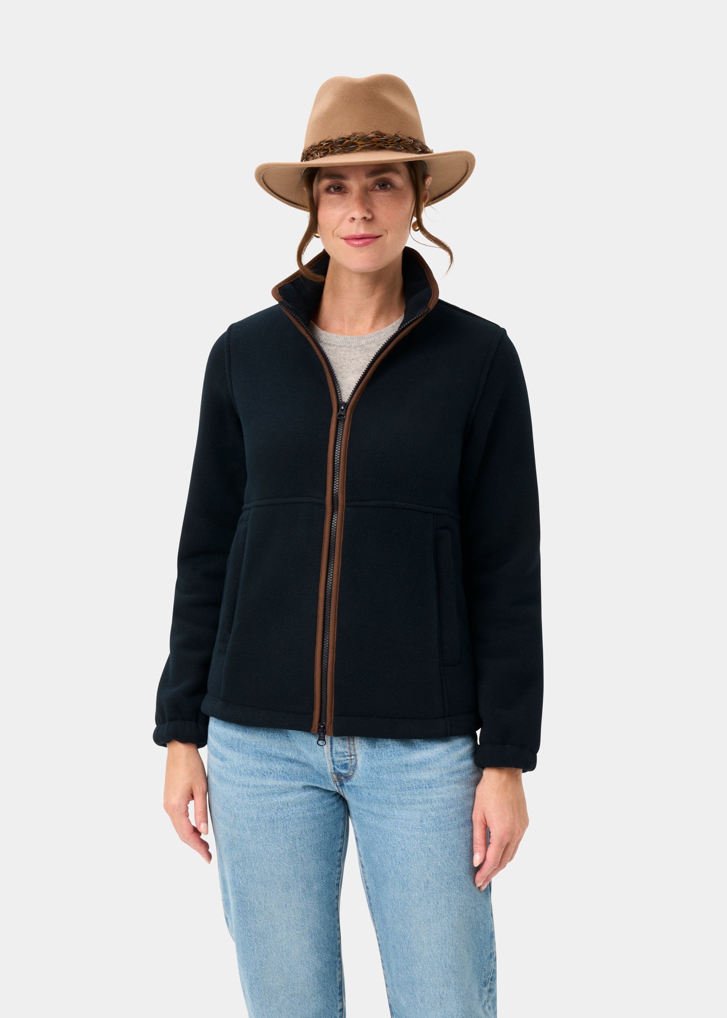 Aylsham Ladies Fleece Jacket In Dark Navy - Regular Fit