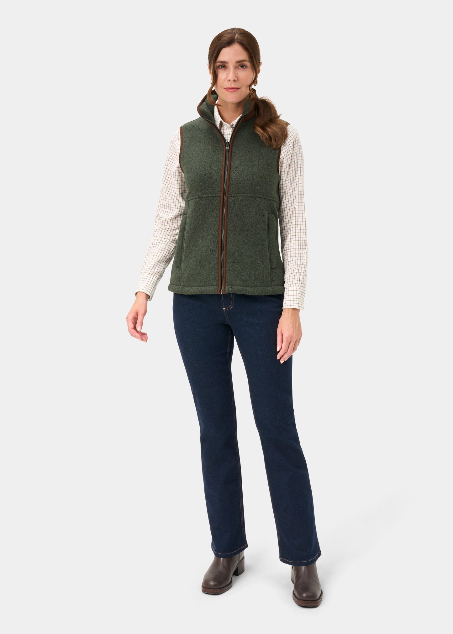 Aylsham Ladies Fleece Gilet In Cedar Green - Regular Fit