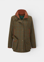 Combrook Ladies Tweed Waterproof Shooting Coat in Willow  -  Shooting Fit