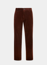 Men's Cotton Cord Trousers In Brown