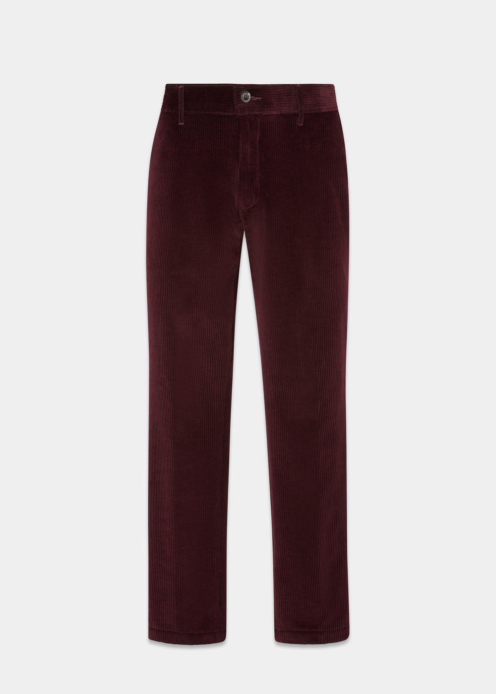 Men's Cotton Cord Trousers In Wine