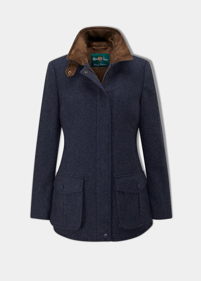 Surrey Ladies Tweed Coat In Blue 